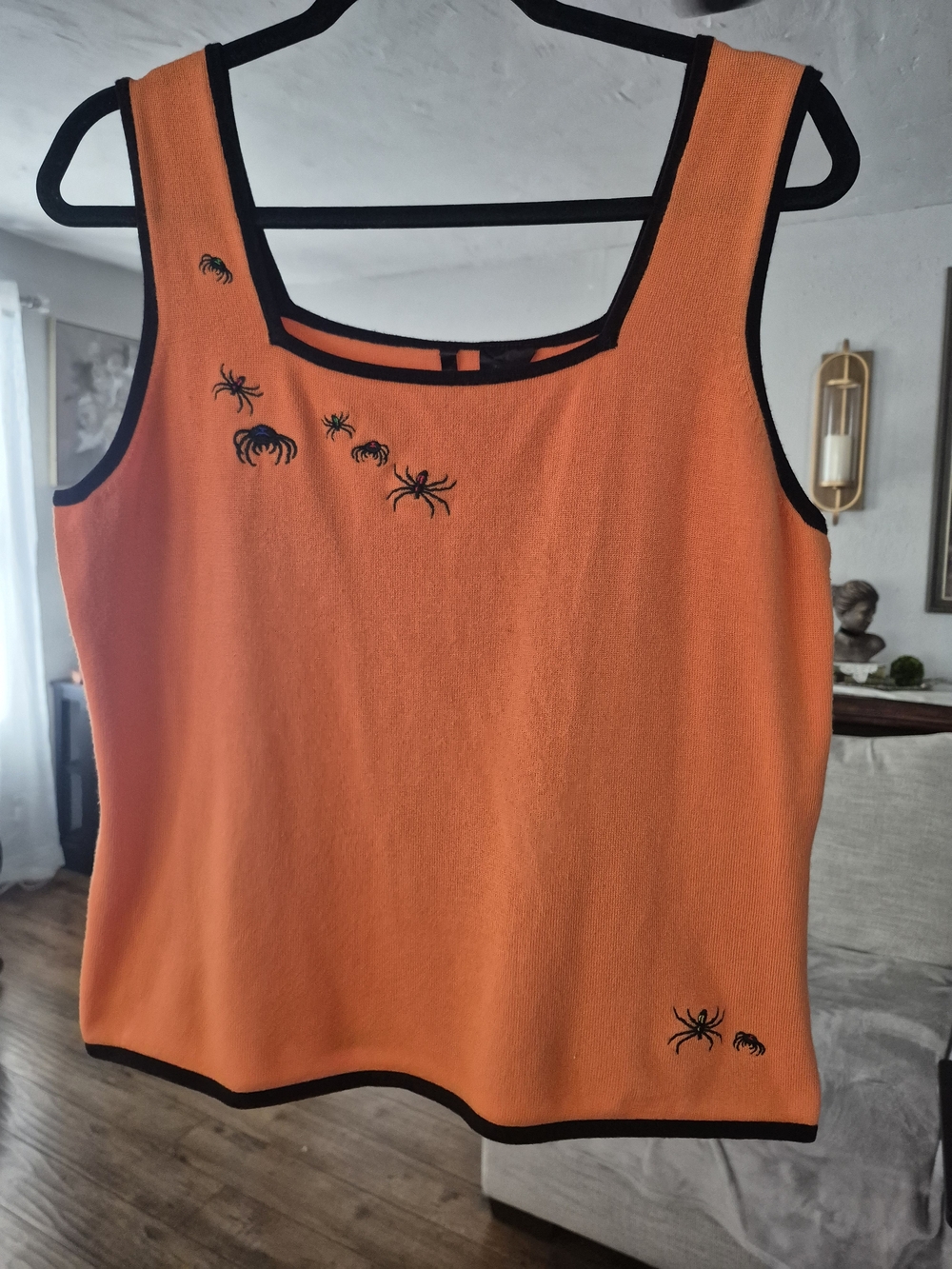 Vintage Halloween Tank with Spiders